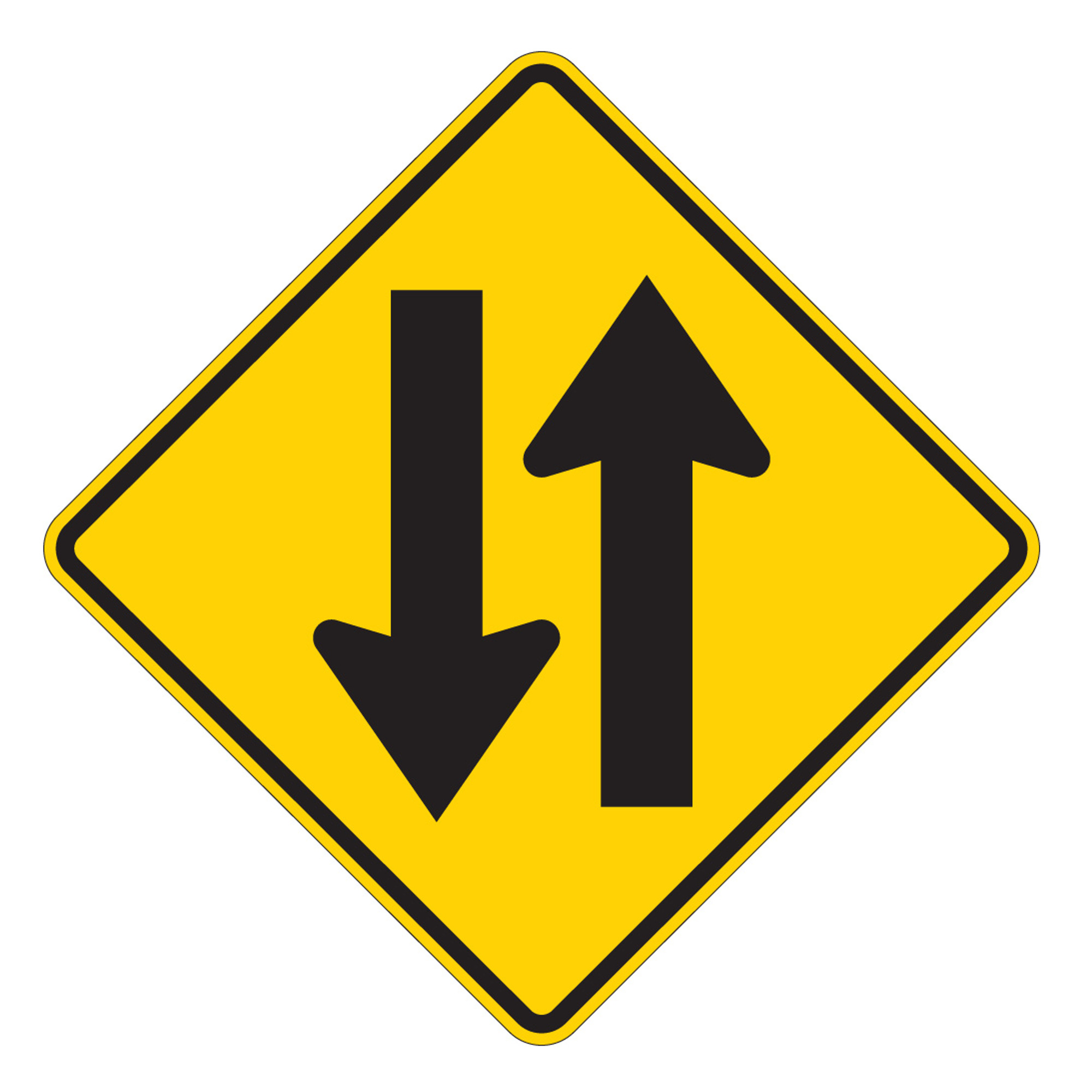 Eastern Metal, 30in.X30in.X.080 Alum Yellow High Intensity Sheeting Sign, Height 30 in, Width 30 in, Model# AL-30-HIY-D-TWTS